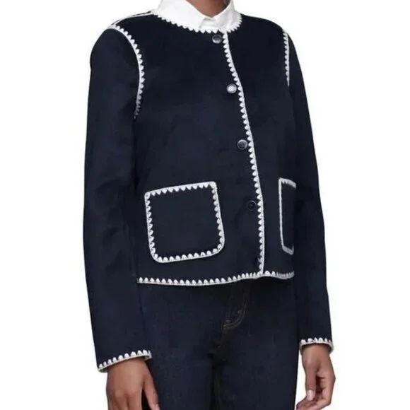 Bagatelle Contrast Stitch Collarless Jacket NWT!!!!!! Size Is Small !!!!!!! - Picture 2 of 4